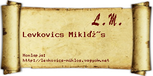 Levkovics Miklós névjegykártya